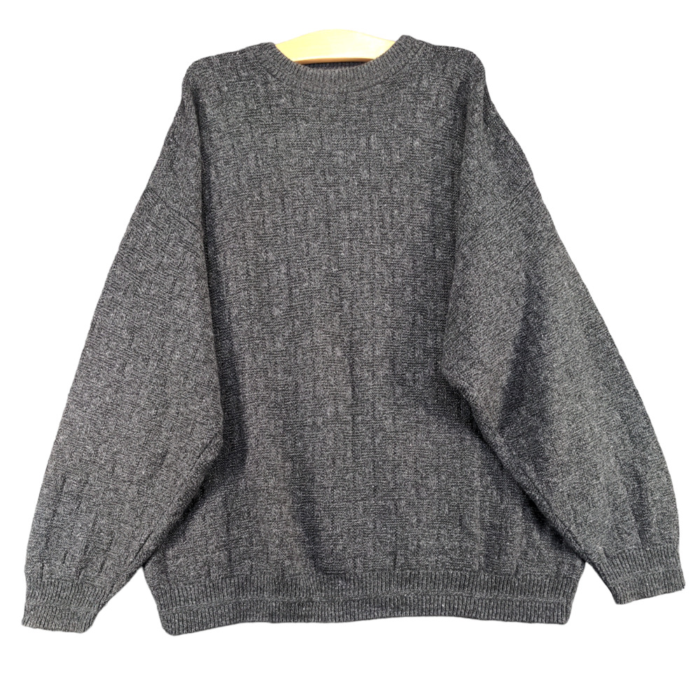 Cricketeer Men's Pullover Hand Framed Sweater Gray XXL 2XL Crew Neck 100% Cotton